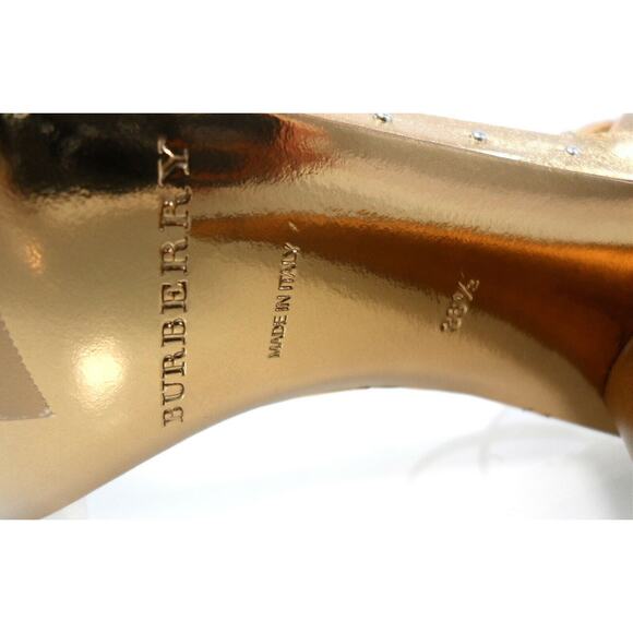 NEW $850 BURBERRY Hans Runway Studs T- Strap Leather Sandals Cone Heels 6.5 36.5 - Picture 14 of 16